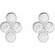 Bezel Set Cluster Earrings Mounting in Sterling Silver for Round Stone, 1.33 grams