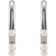 Pearl Hoop Earrings Mounting in Platinum for Pearl Stone, 4.37 grams