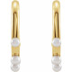 Pearl Hoop Earrings Mounting in 14 Karat Yellow Gold for Pearl Stone, 2.84 grams