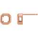 Bezel Set Bezel Earrings Mounting in 14 Karat Rose Gold for Asscher Stone, 0.45 grams