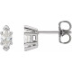 Marquise 6 Prong V End Stud Earrings Mounting in Platinum for Marquise Stone, 1.35 grams