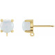 Round Cabochon Earring Top Mounting in 14 Karat Yellow Gold for Round Stone, 0.34 grams