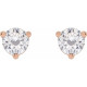 Round 3 Prong Stuller Moissanite™ Stud Earrings Mounting in 14 Karat Rose Gold for Round Stone, 0.81 grams