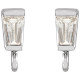 Tapered Baguette Earring Top Mounting in 14 Karat White Gold for Tapered baguette Stone, 0.15 grams
