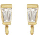 Tapered Baguette Earring Top Mounting in 14 Karat Yellow Gold for Tapered baguette Stone, 0.16 grams