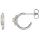 Pearl Huggie Earrings Mounting in Platinum for Pearl Stone, 2.77 grams