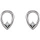 Accented Geometric Earrings Mounting in Sterling Silver for Round Stone, 0.4 grams