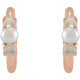 Pearl Huggie Earrings Mounting in 14 Karat Rose Gold for Pearl Stone, 1.85 grams