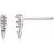 Spike Earrings Mounting in Sterling Silver for Round Stone, 0.19 grams