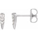 Spike Earrings Mounting in 14 Karat White Gold for Round Stone, 0.72 grams