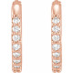 Accented Huggie Earrings Mounting in 14 Karat Rose Gold for Round Stone, 1.78 grams