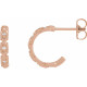 Accented Chain Link Huggies Mounting in 14 Karat Rose Gold for Round Stone, 1.83 grams