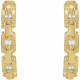 Accented Chain Link Huggies Mounting in 14 Karat Yellow Gold for Round Stone, 1.81 grams