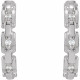 Accented Chain Link Huggies Mounting in Platinum for Round Stone, 2.76 grams