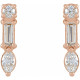 Multi Shape Bar Earrings Mounting in 14 Karat Rose Gold for N/a Stone, 1.03 grams