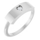 14K White .03 CT Natural Diamond Engravable Heart Ring 