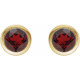 14K Yellow Natural Mozambique Garnet Bezel-Set Earrings