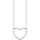 14K White 1/4 CTW Natural Diamond Petite Heart 16" Necklace  