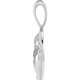 14K White .015 CT Natural Diamond Chinese Zodiac Horse Pendant
