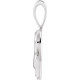 14K White .015 CT Natural Diamond Chinese Zodiac Rooster Pendant