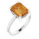Platinum Natural Citrine Ring
