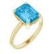 14K Yellow Natural Swiss Blue Topaz Ring