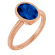 14K Rose Lab-Grown Blue Sapphire Ring
