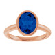 14K Rose Lab-Grown Blue Sapphire Ring