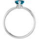 14K White Natural London Blue Topaz Heart Solitaire Ring