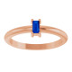 14K Rose 4x2 mm Lab-Grown Blue Sapphire Stackable Ring
