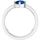 14K White Lab-Grown Blue Sapphire Asymmetric Solitaire Ring
