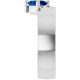 14K White Lab-Grown Blue Sapphire Asymmetric Solitaire Ring