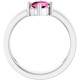 Sterling Silver Lab-Grown Pink Sapphire Asymmetric Solitaire Ring