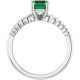 Sterling Silver Emerald Lab-Grown Emerald Solitaire Ring
