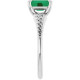 Sterling Silver Emerald Lab-Grown Emerald Solitaire Ring