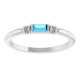 Platinum Lab-Grown Aqua Sapphire Stackable Ring