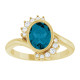 14K Yellow Natural London Blue Topaz & 1/8 CTW Natural Diamond Ring