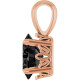 14K Rose Natural Black Onyx Pendant