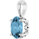 14K White Natural Sky Blue Topaz Pendant