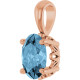 14K Rose Natural Sky Blue Topaz Pendant