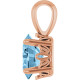 14K Rose Natural Sky Blue Topaz Pendant