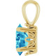 14K Yellow Natural Blue Zircon Pendant