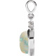 Sterling Silver 6 mm Natural White Opal & .03 CT Natural Diamond Pendant