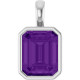 Platinum Natural Amethyst Pendant