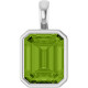 Platinum Natural Peridot Pendant