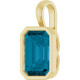 14K Yellow Natural London Blue Topaz Pendant