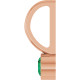 14K Rose Natural Emerald Charm/Pendant