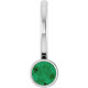 Platinum Natural Emerald Charm/Pendant