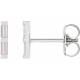 14K White .08 CTW Natural Diamond Bar Earrings