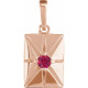 14K Rose Natural Ruby Pendant